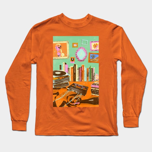 RECORDS N TAPES Long Sleeve T-Shirt by Showdeer